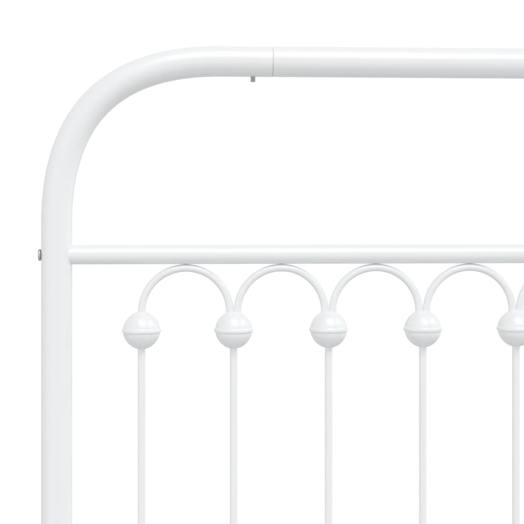 Metalni okvir kreveta uzglavlje i podnožje bijeli 183x213 cm