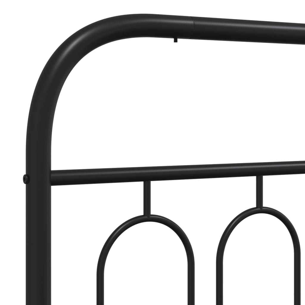Metalni okvir za krevet s uzglavljem crni 200x200 cm