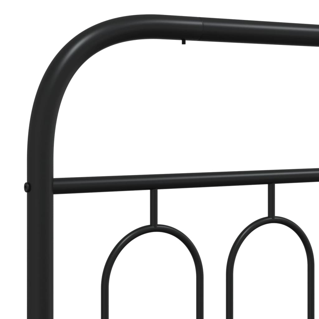Metalni okvir kreveta uzglavlje i podnožje crni 75x190 cm