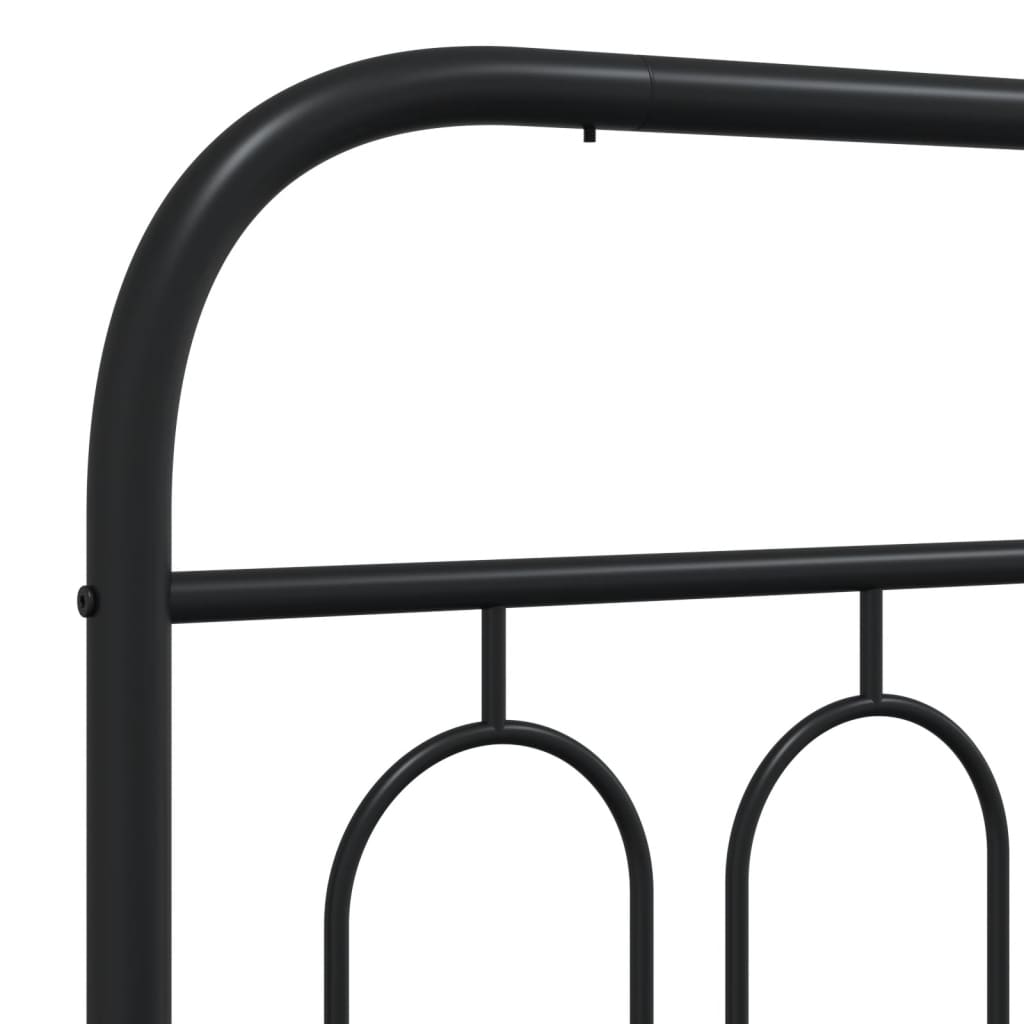 Metalni okvir kreveta uzglavlje i podnožje crni 135x190 cm
