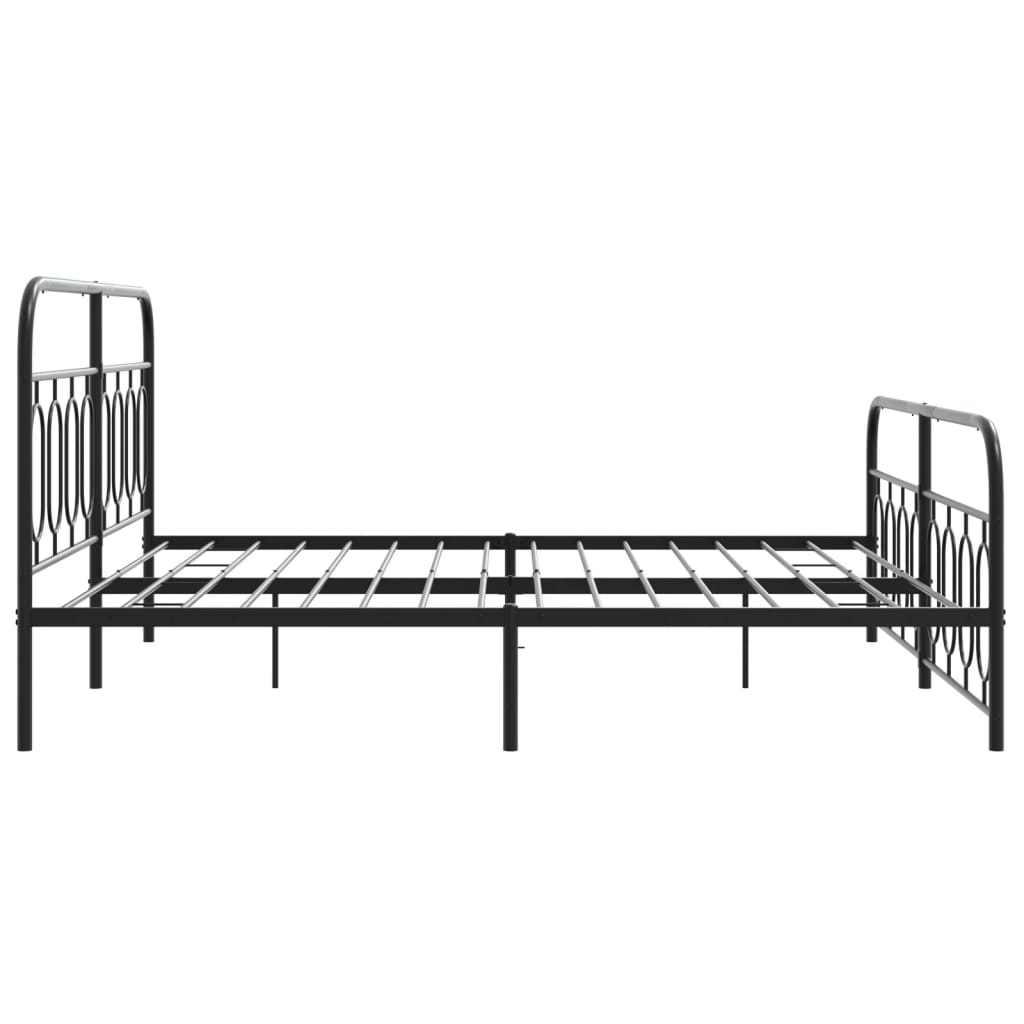 Metalni okvir kreveta uzglavlje i podnožje crni 183x213 cm
