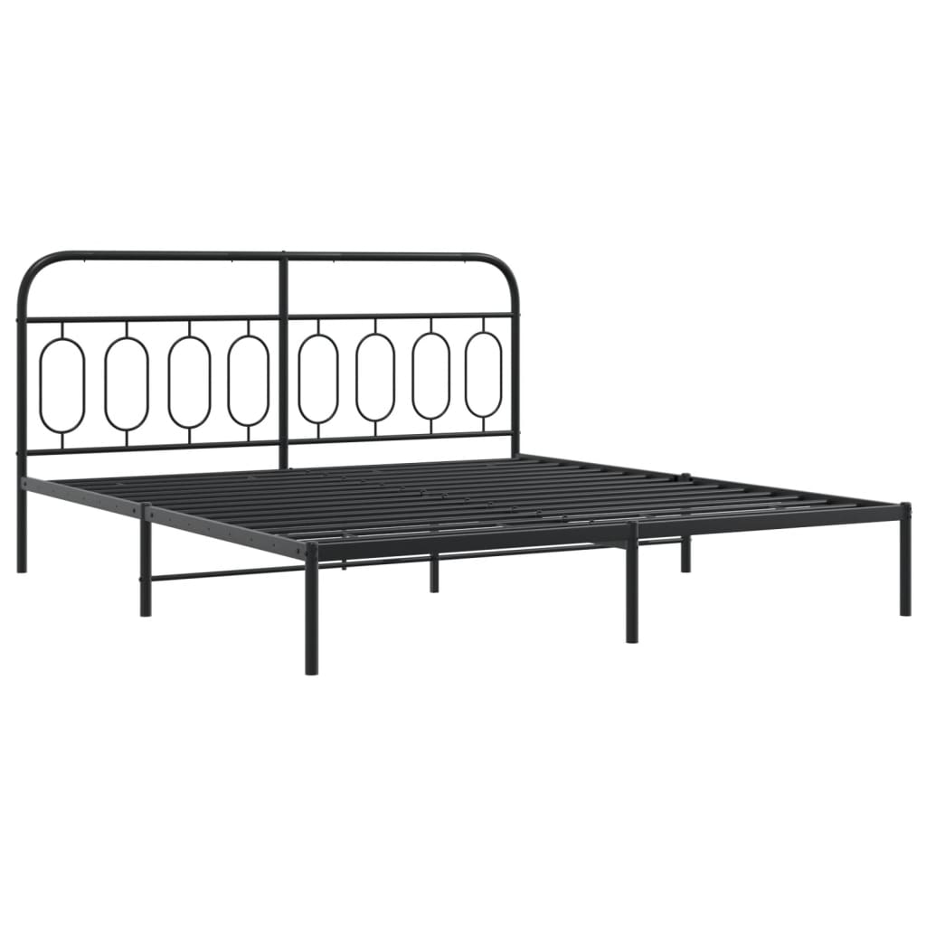 Metalni okvir kreveta uzglavlje i podnožje crni 193x203 cm