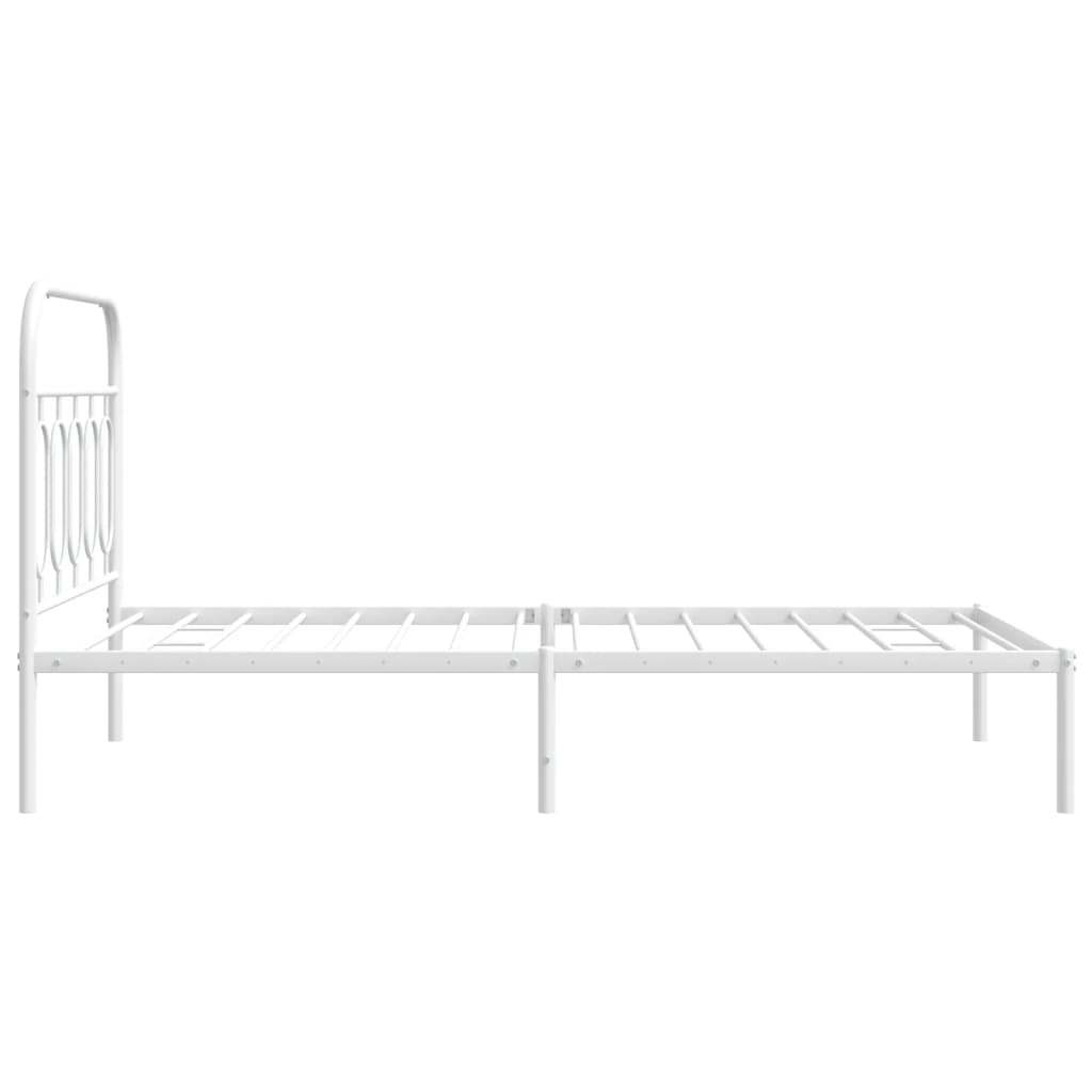 Metalni okvir za krevet s uzglavljem bijeli 100x200 cm