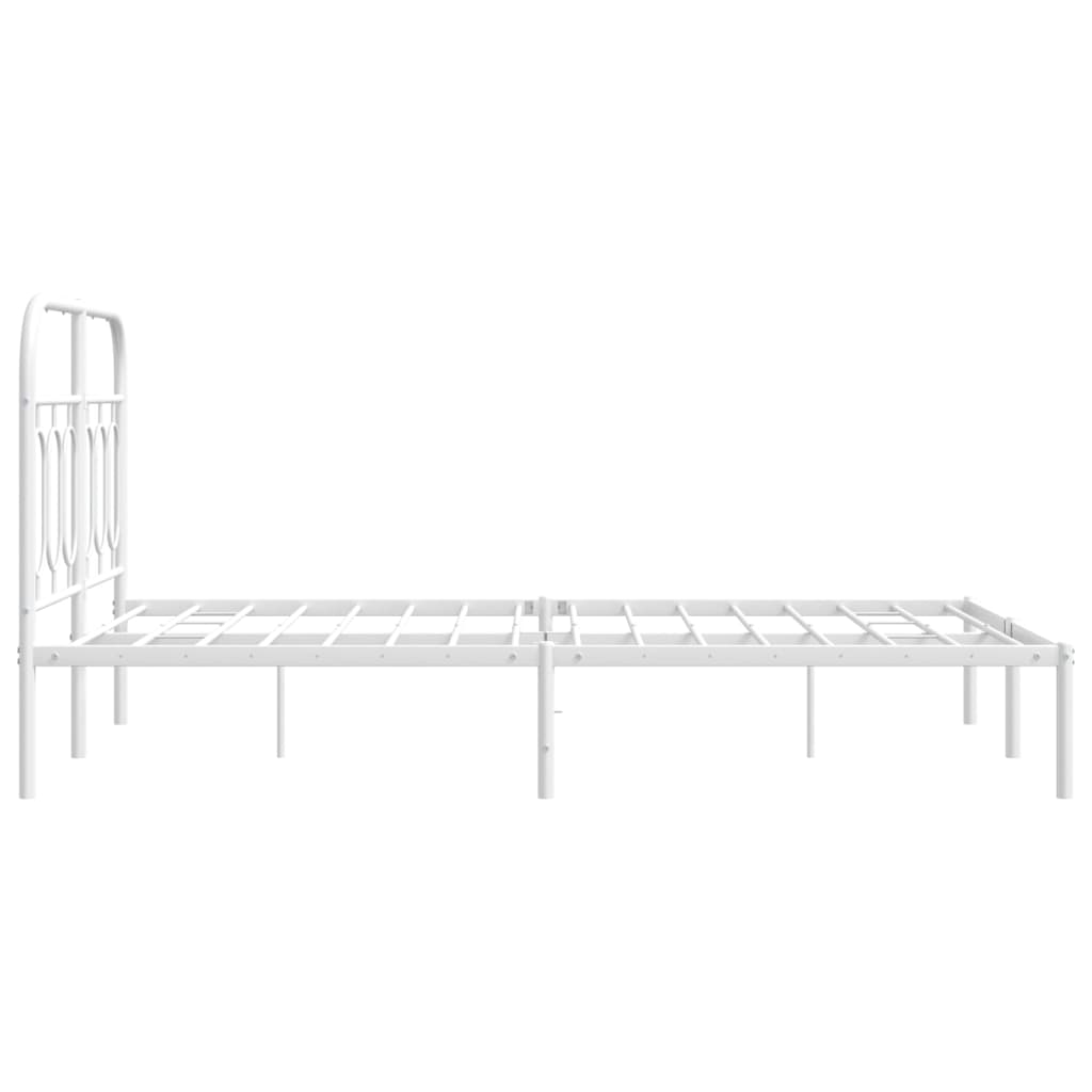 Metalni okvir za krevet s uzglavljem bijeli 120 x 190 cm