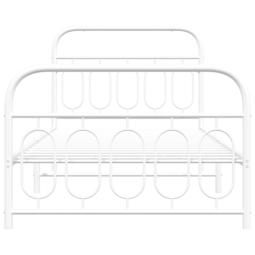 Metalni okvir kreveta uzglavlje i podnožje bijeli 100x200 cm