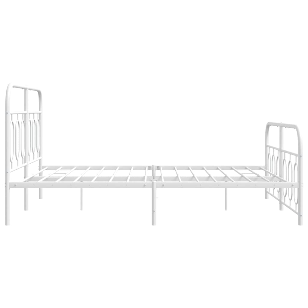 Metalni okvir kreveta uzglavlje i podnožje bijeli 135 x 190 cm