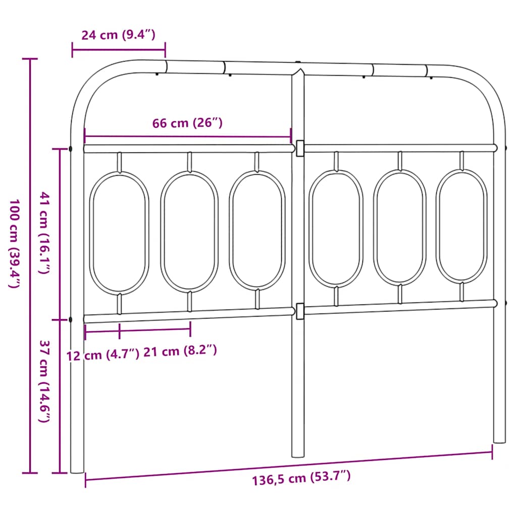 Metalno zamjensko uzglavlje bijelo 137 cm
