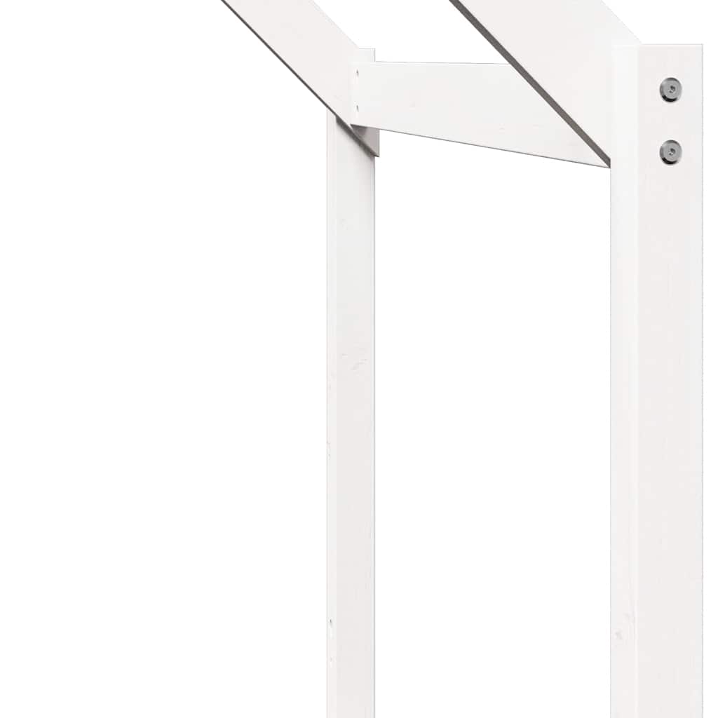 Krov za dječji krevet bijeli 213x95,5x144,5 cm masivna borovina