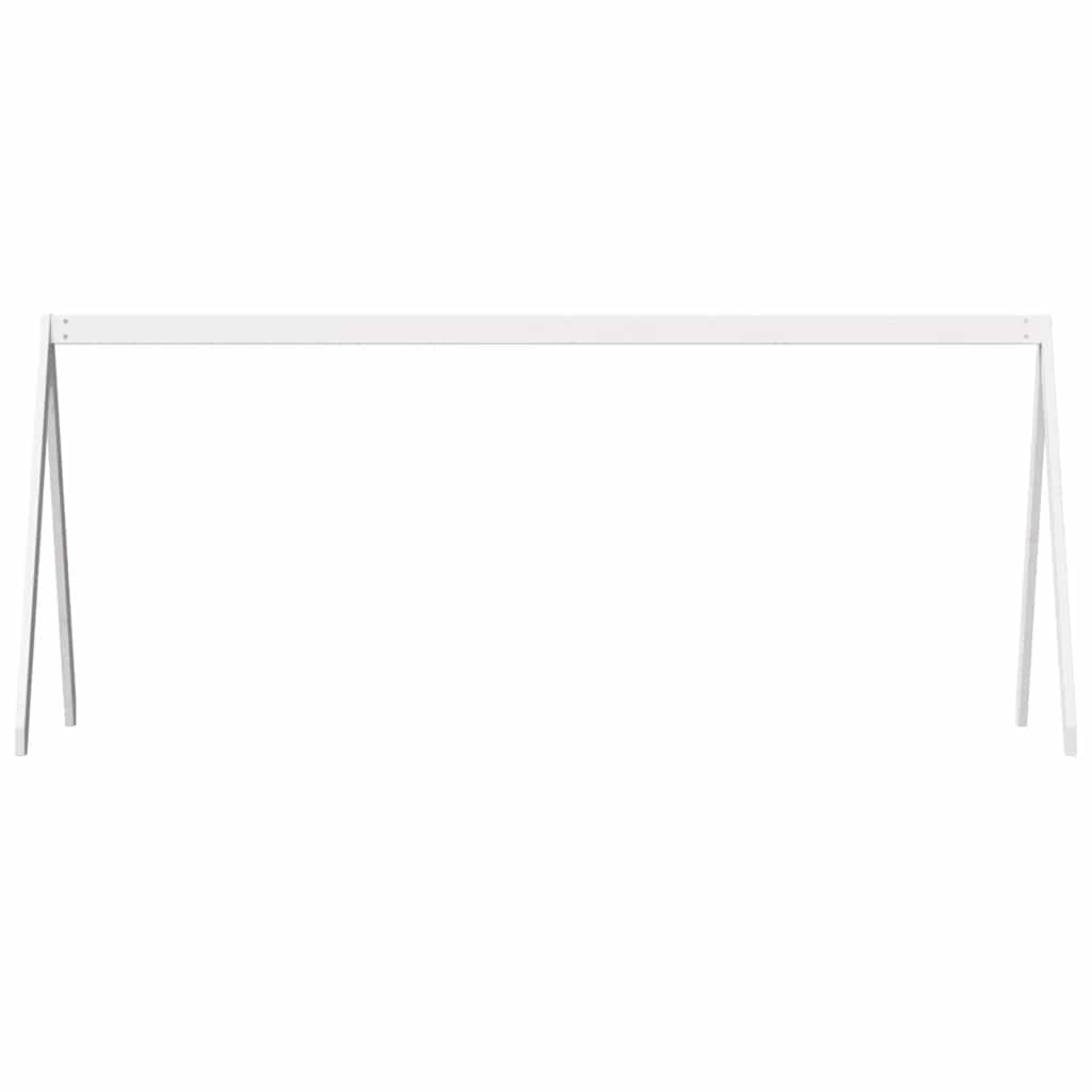 Krov za dječji krevet bijeli 209x85,5x88 cm masivna borovina