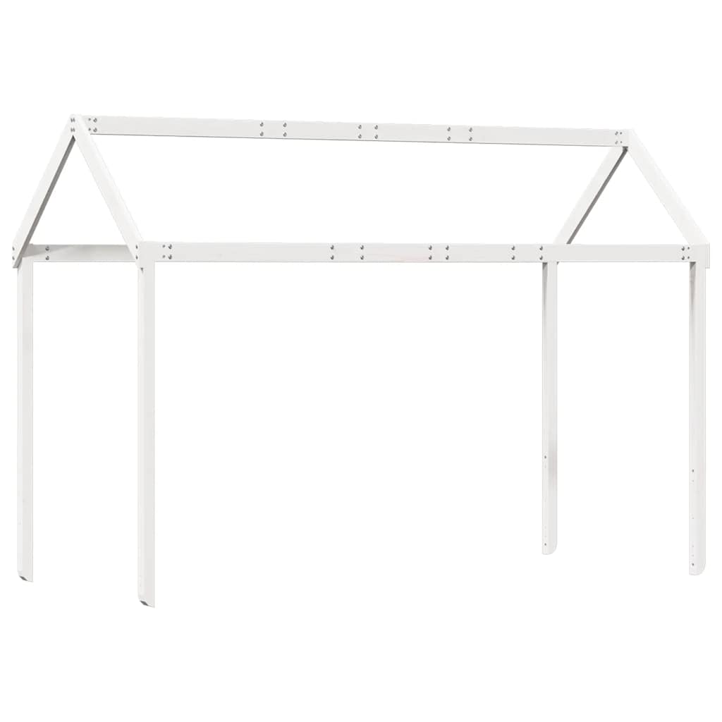 Krov za dječji krevet bijeli 217x95,5x159 cm masivna borovina