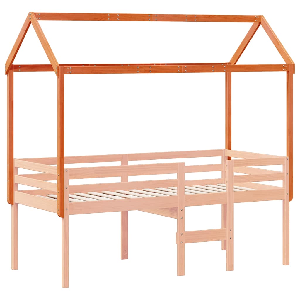 Krov za dječji krevet voštano smeđi 217x95,5x159 cm od borovine
