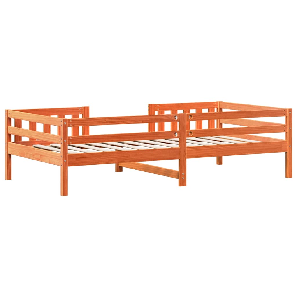 Okvir kreveta bez madraca voštano smeđi 75 x 190 cm od borovine