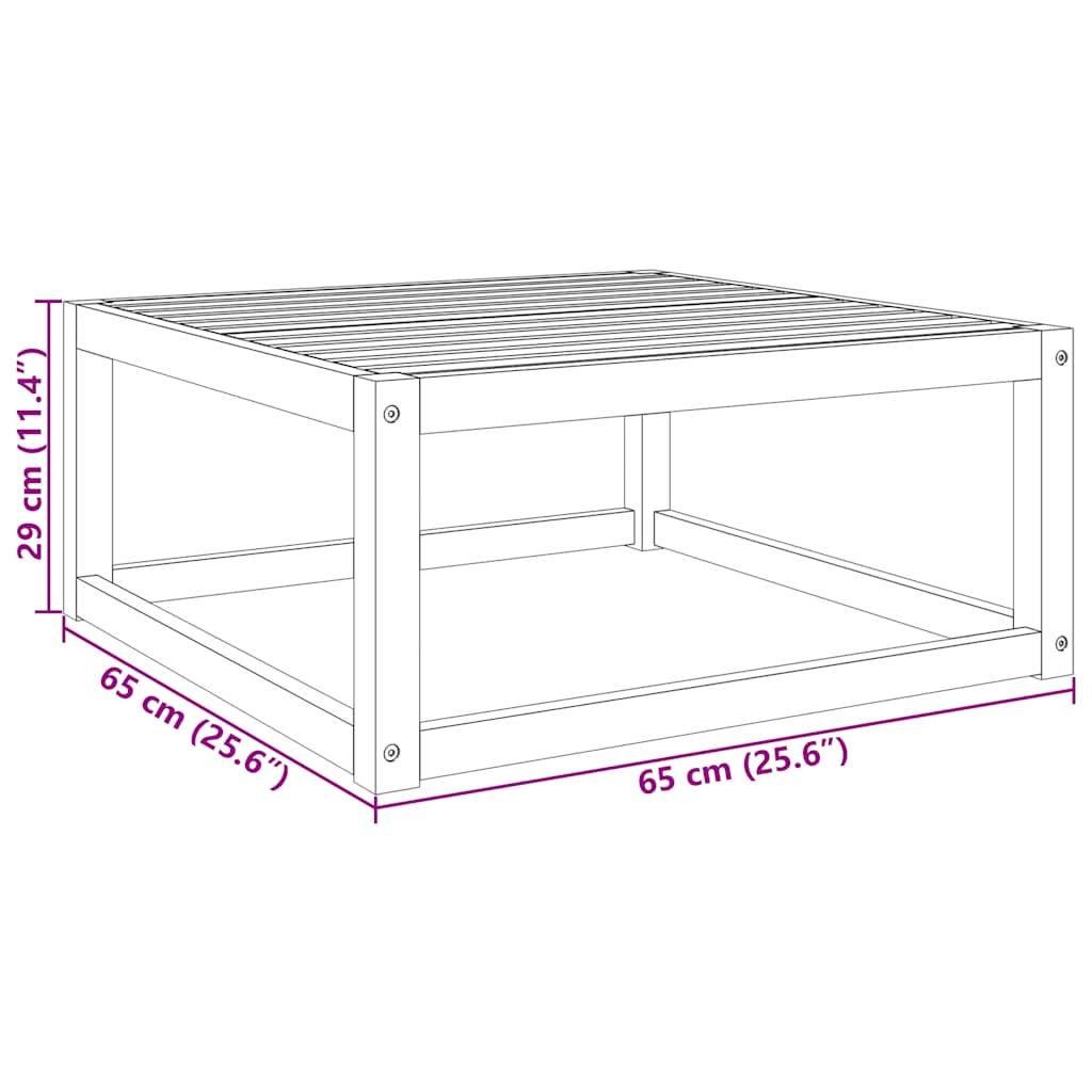 Vrtni stolić 65 x 65 x 29 cm od masivnog bagremovog drva
