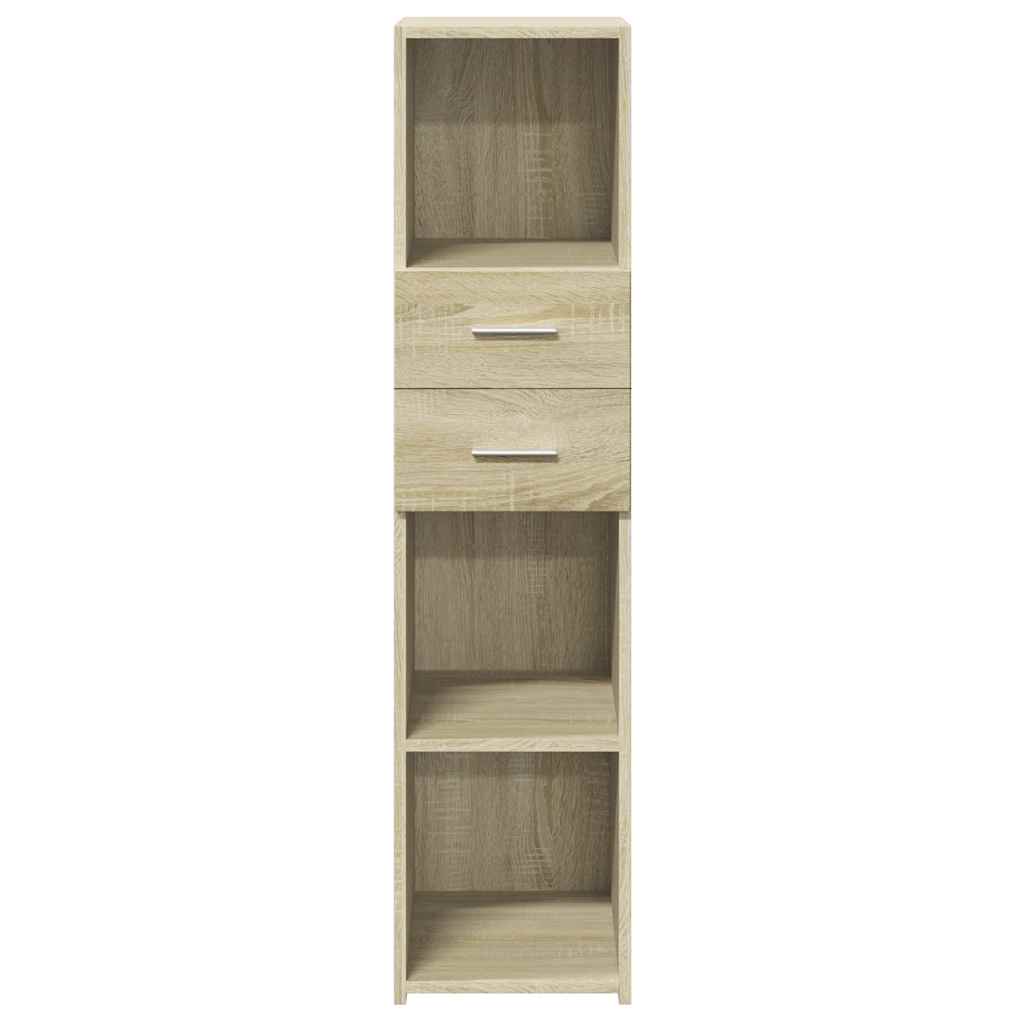 Visoka komoda boja hrasta 30 x 42,5 x 124 cm konstruirano drvo