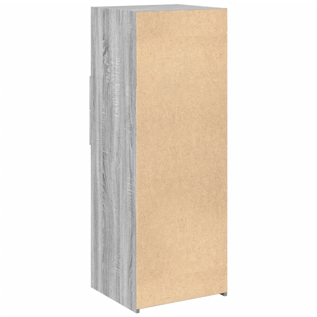 Visoka komoda siva boja hrasta 45x42,5x124 cm konstruirano drvo