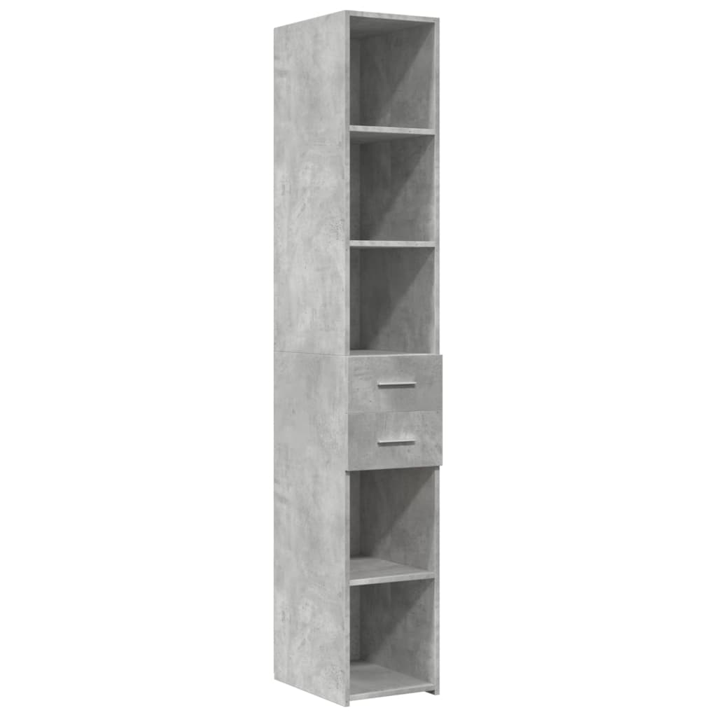 Visoka komoda boja betona 30x42,5x185 cm od konstruiranog drva
