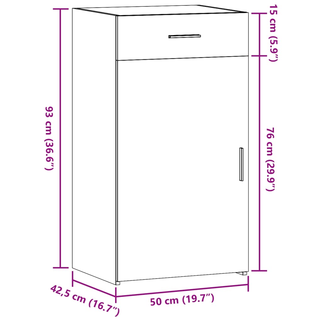 Komoda boja hrasta sonome 50 x 42,5 x 93 cm konstruirano drvo