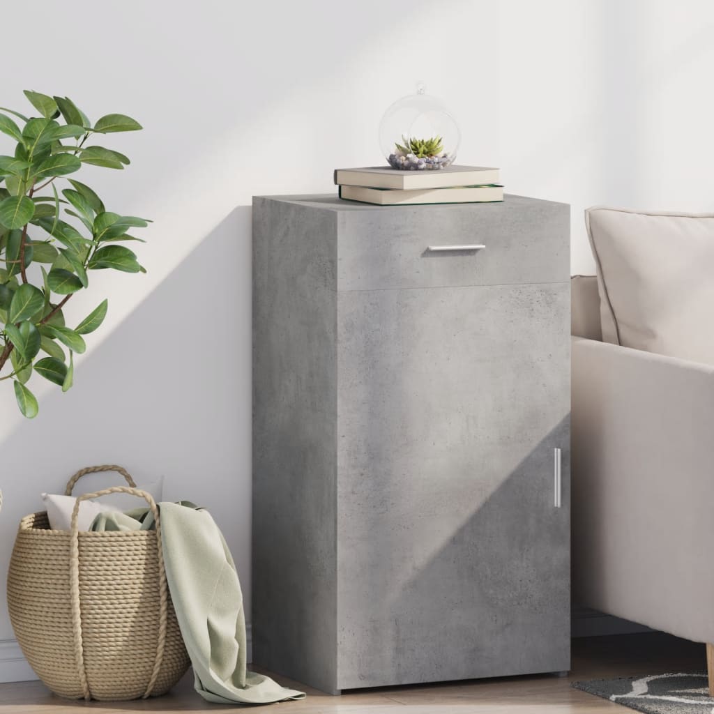Komoda siva boja betona 50 x 42,5 x 93 cm od konstruiranog drva