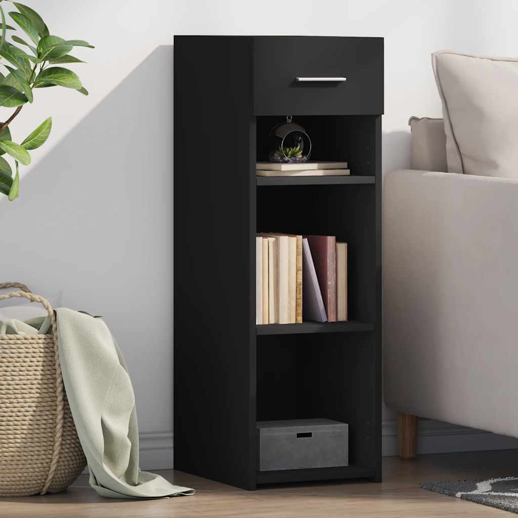 Komoda crna 30 x 42,5 x 93 cm od konstruiranog drva