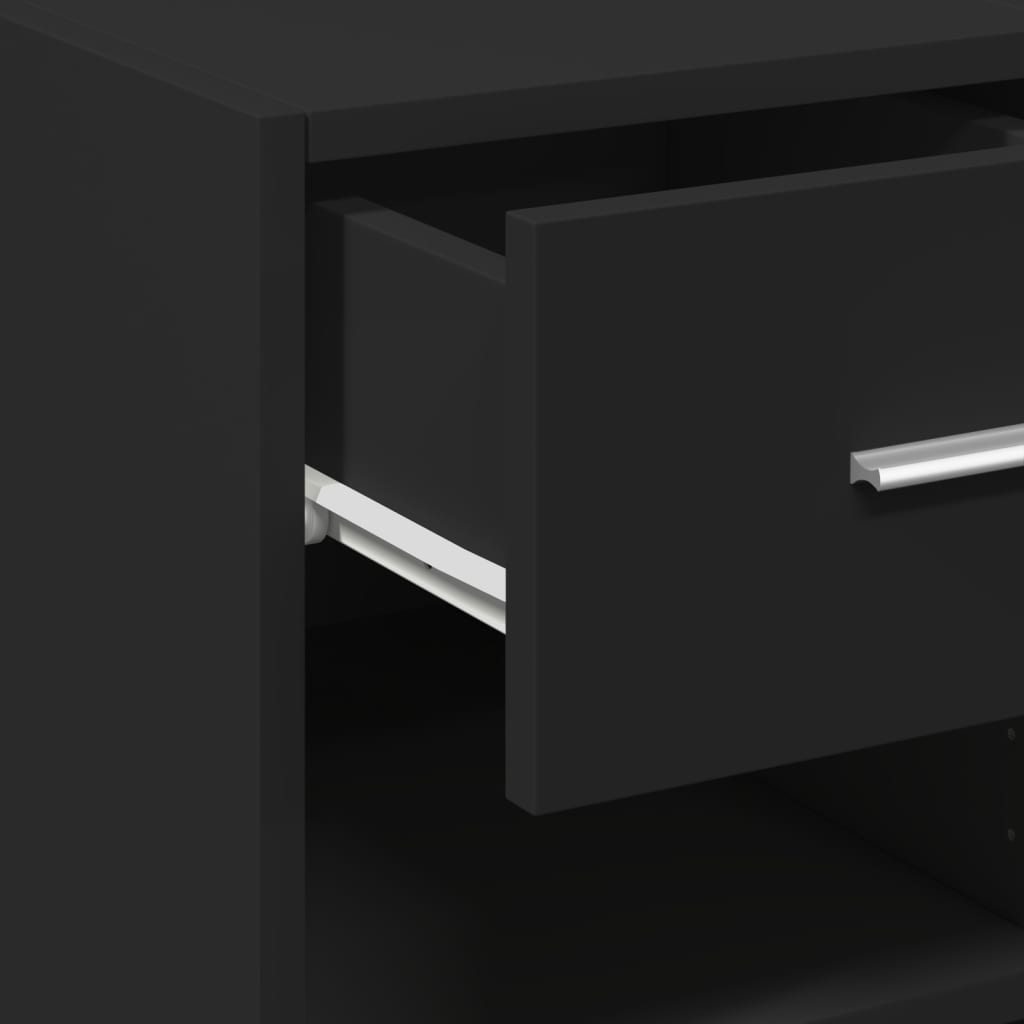 Komoda crna 40 x 42,5 x 93 cm od konstruiranog drva