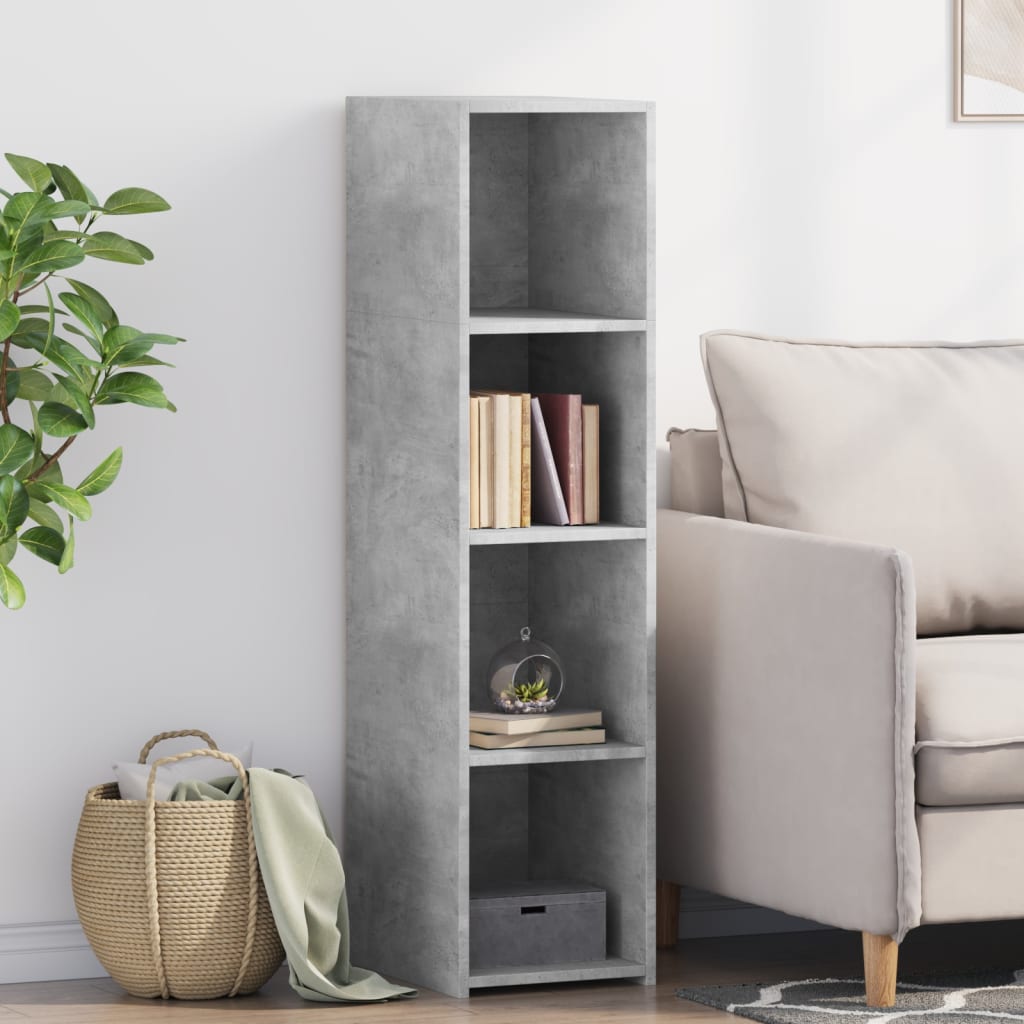 Visoka komoda siva betona 30x41x124 cm od konstruiranog drva
