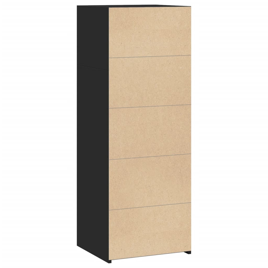 Visoka komoda crna 40x41x124 cm od konstruiranog drva