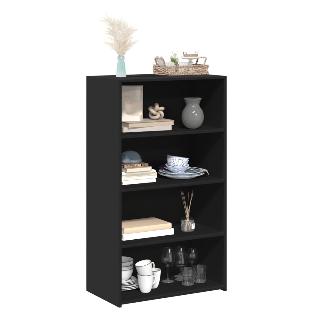 Visoka komoda crna 70 x 41 x 124 cm od konstruiranog drva