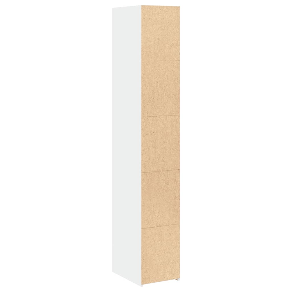 Visoka komoda bijela 30 x 41 x 185 cm od konstruiranog drva