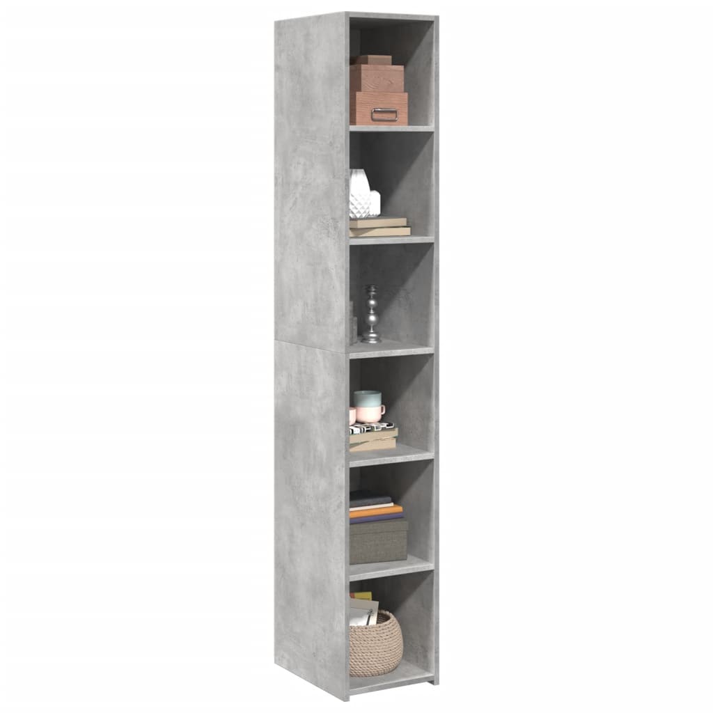 Visoka komoda boje betona 30x41x185 cm od konstruiranog drva