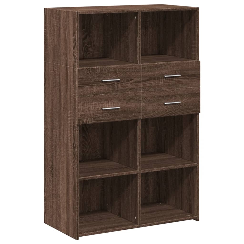 Visoka komoda boja hrasta 80 x 42,5 x 124 cm konstruirano drvo