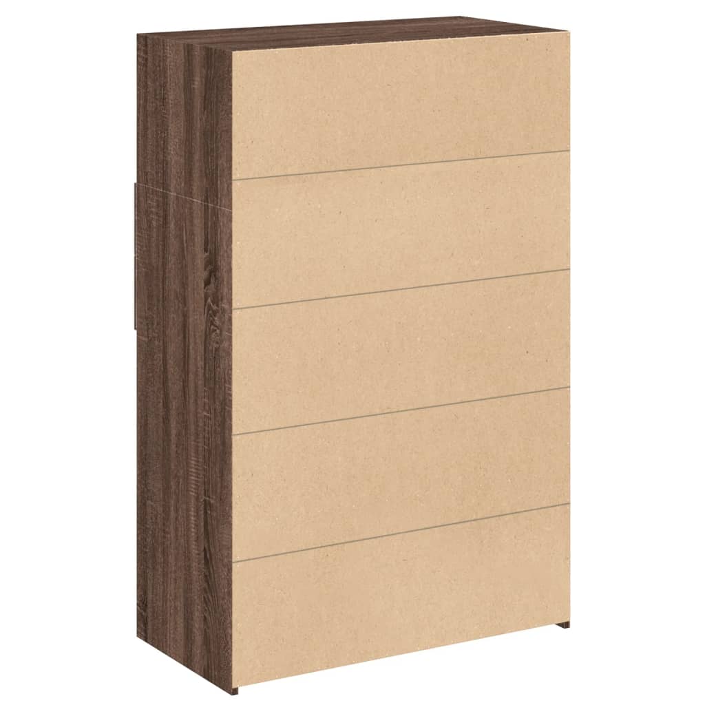 Visoka komoda boja hrasta 80 x 42,5 x 124 cm konstruirano drvo