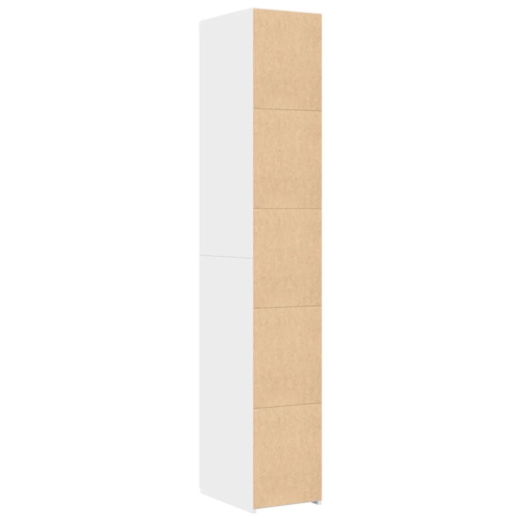 Visoka komoda bijela 30 x 42,5 x 185 cm od konstruiranog drva