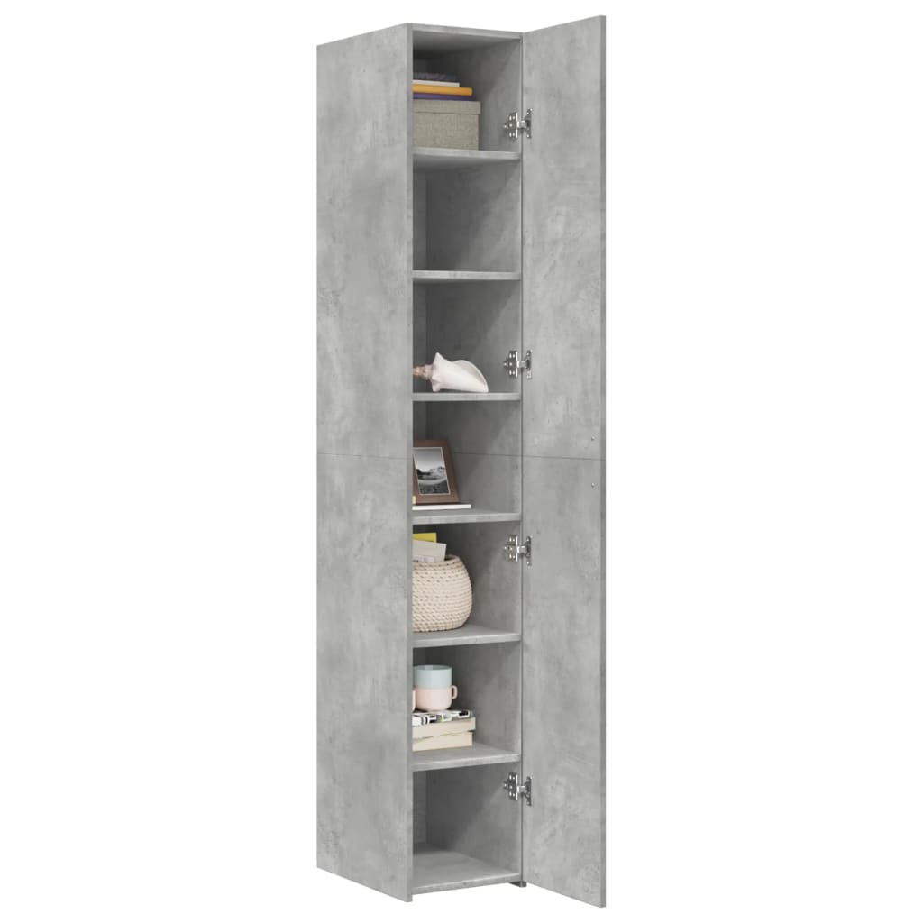 Visoka komoda boja betona 30x42,5x185 cm od konstruiranog drva