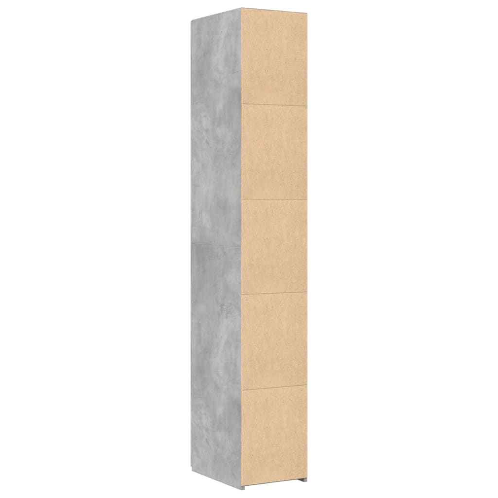Visoka komoda boja betona 30x42,5x185 cm od konstruiranog drva