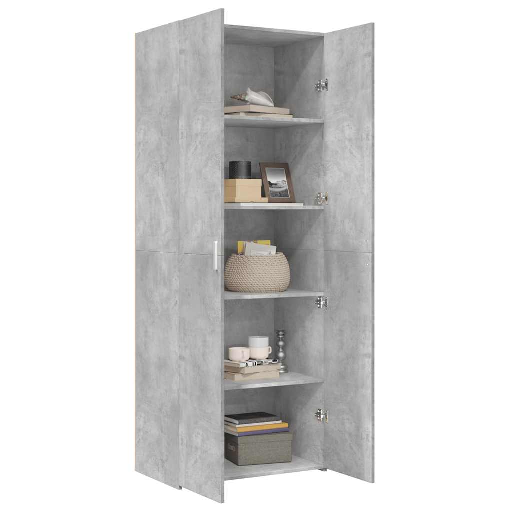 Visoka komoda boja betona 70x42,5x185 cm od konstruiranog drva
