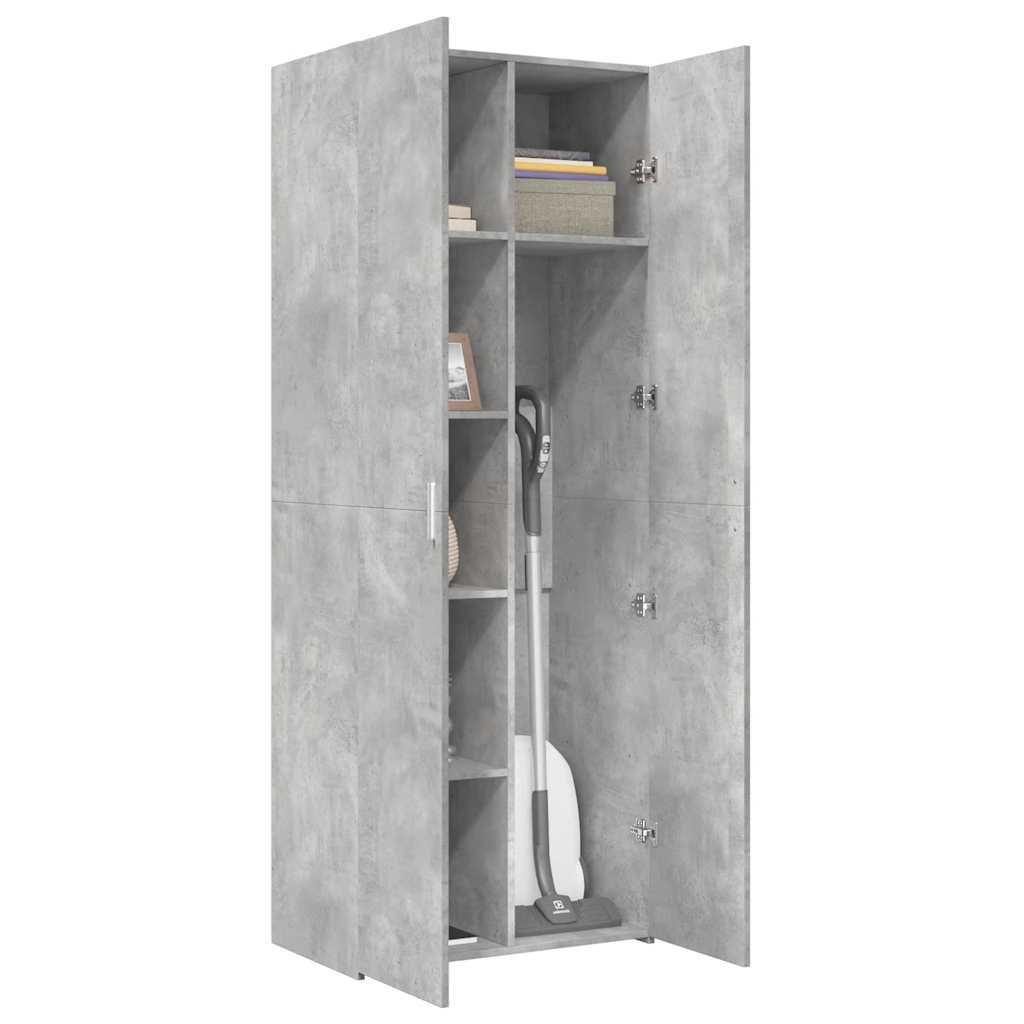 Visoka komoda boja betona 70x42,5x185 cm od konstruiranog drva