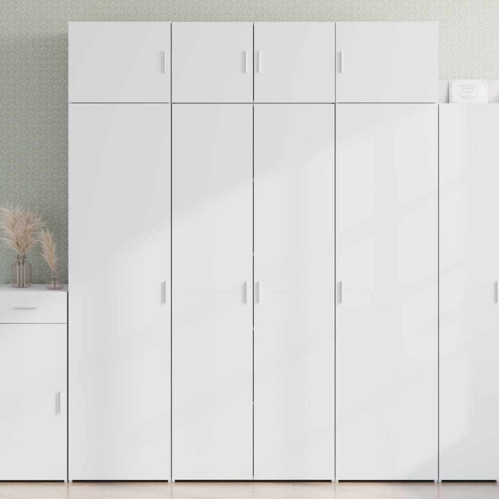 Visoka komoda bijela 80 x 42,5 x 185 cm od konstruiranog drva