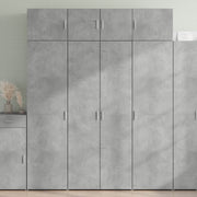 Visoka komoda siva boja betona 80 x 42,5 x 185 cm drvena
