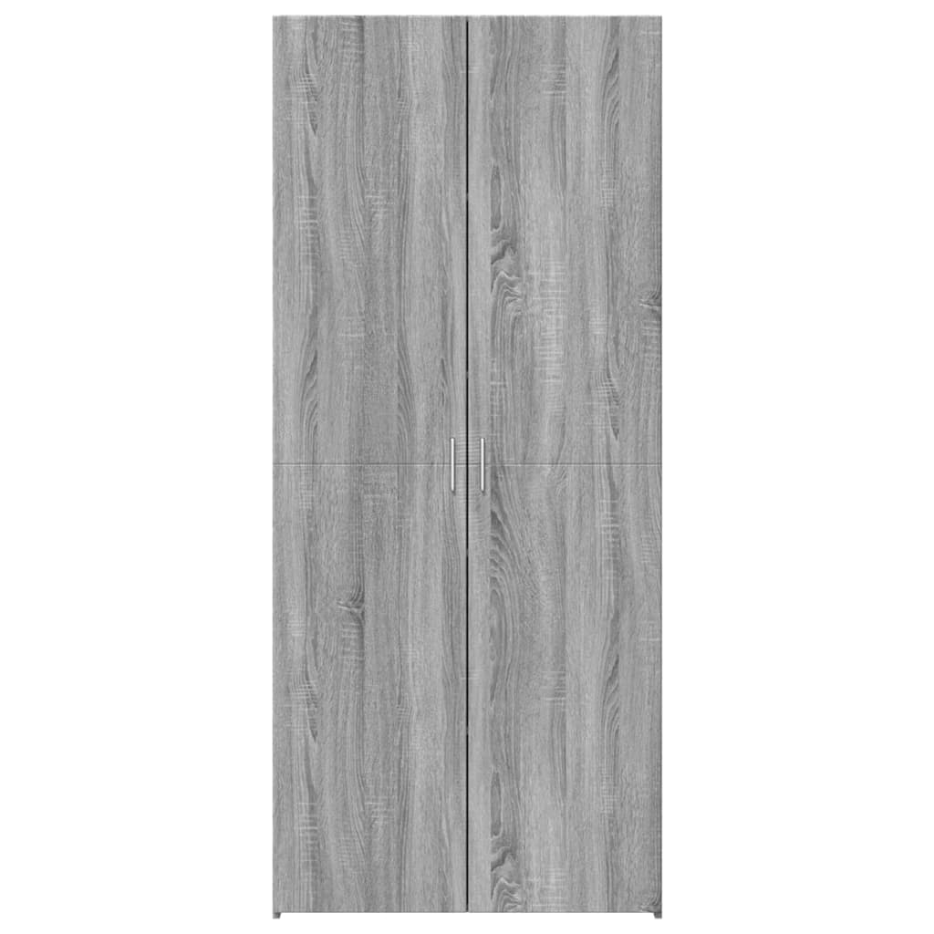 Visoka komoda siva boja hrasta 80 x 42,5 x 185 cm drvena
