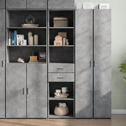 Visoka komoda siva betona 45x42,5x185 cm od konstruiranog drva