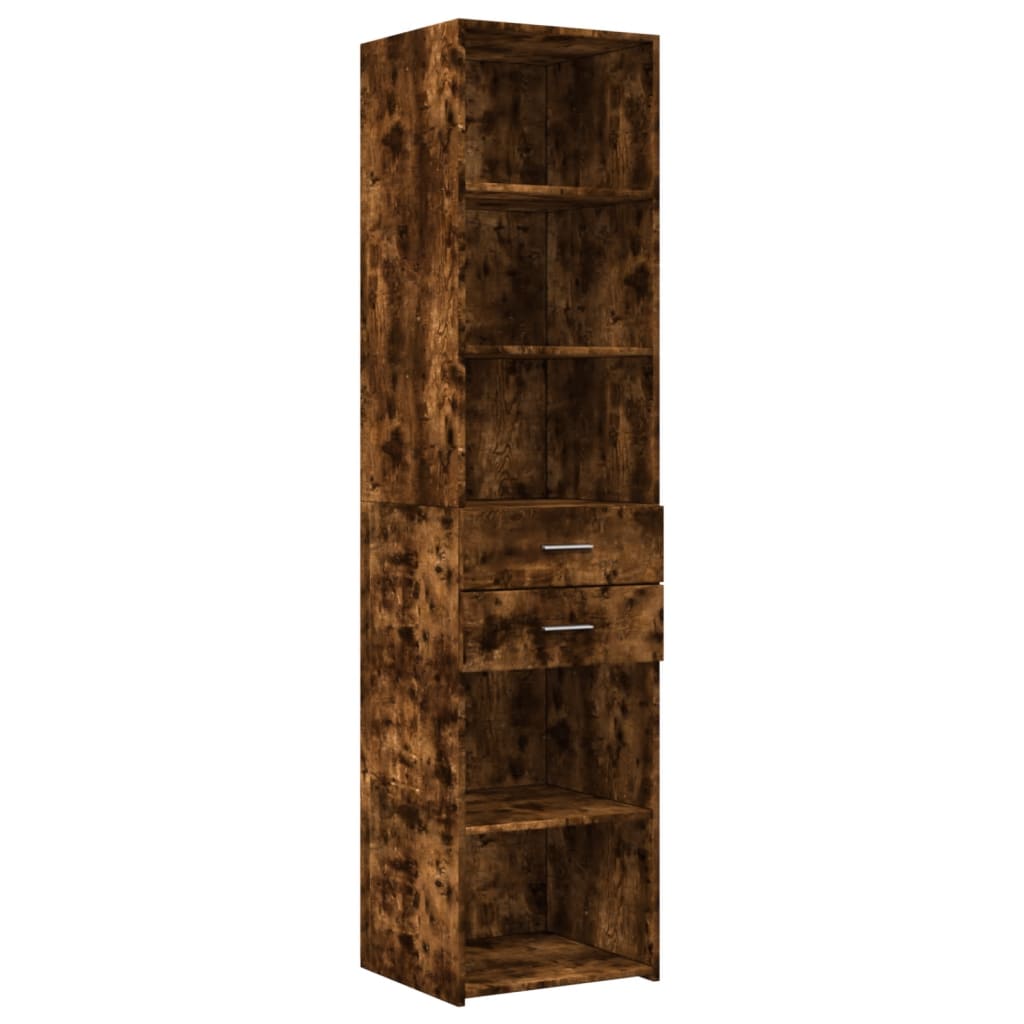 Visoka komoda dimljeni hrast 45x42,5x185 cm konstruirano drvo