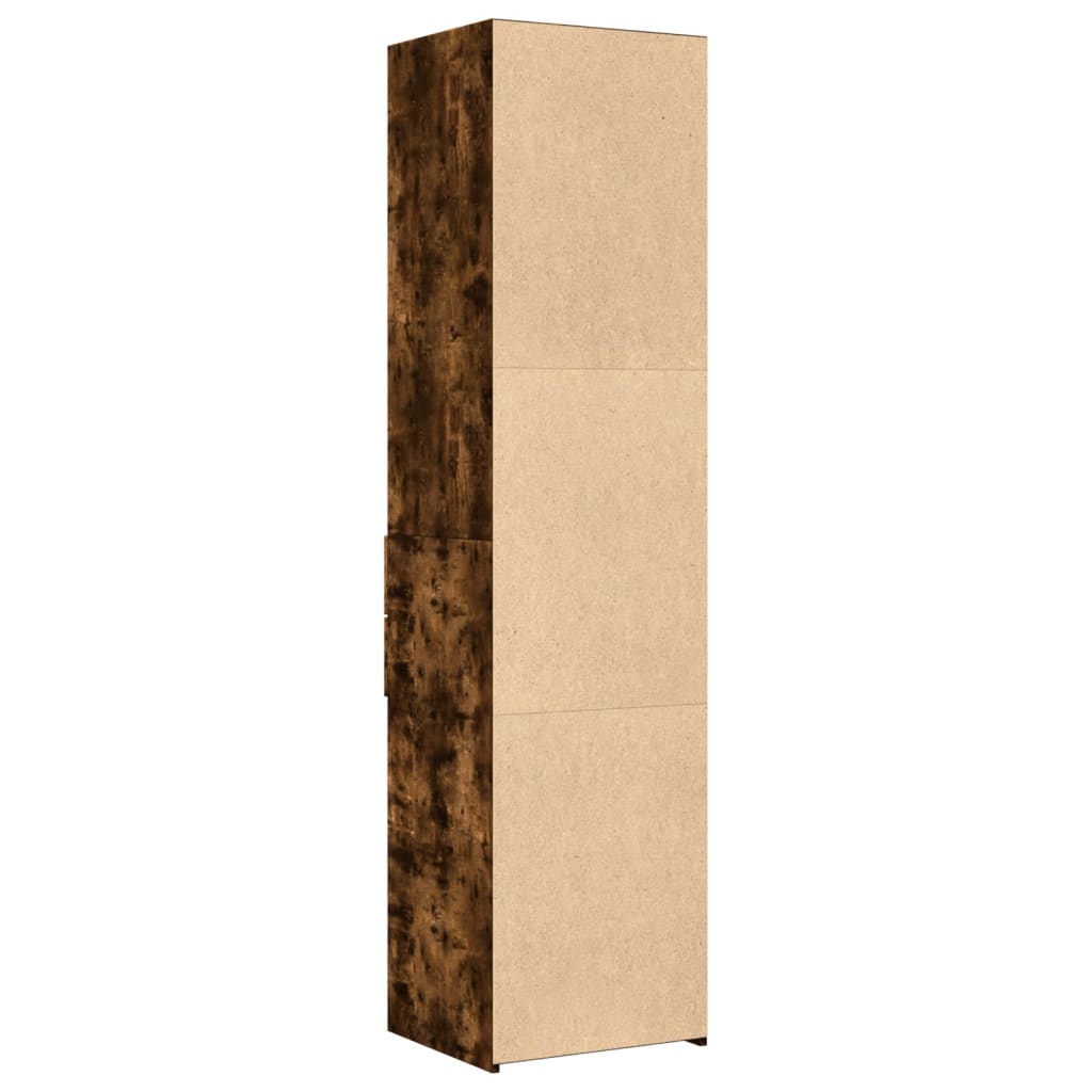 Visoka komoda dimljeni hrast 45x42,5x185 cm konstruirano drvo