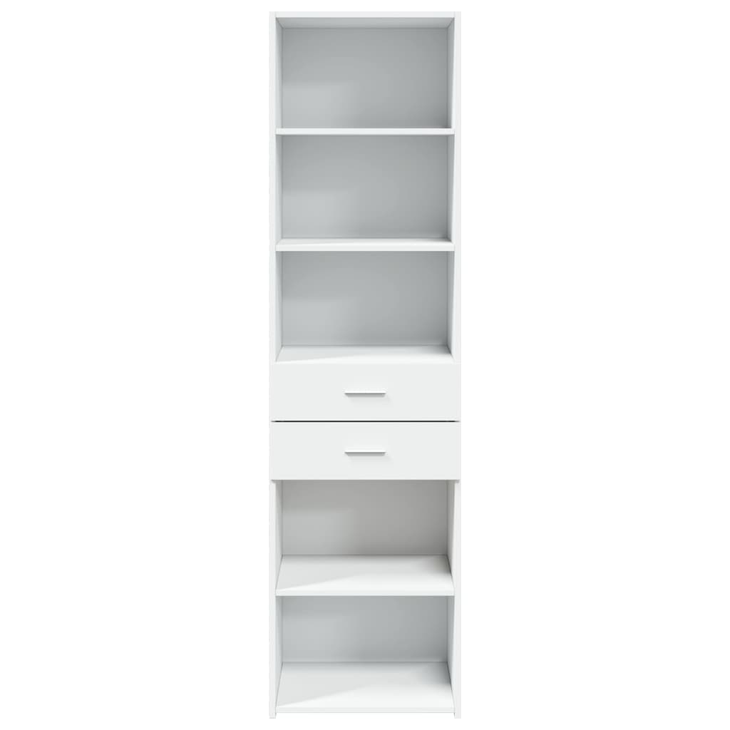 Visoka komoda bijela 50x42,5x185 cm od konstruiranog drva
