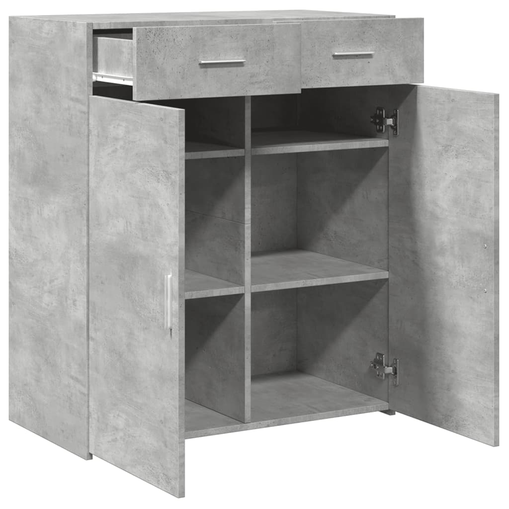 Komoda siva boja betona 80 x 42,5 x 93 cm od konstruiranog drva