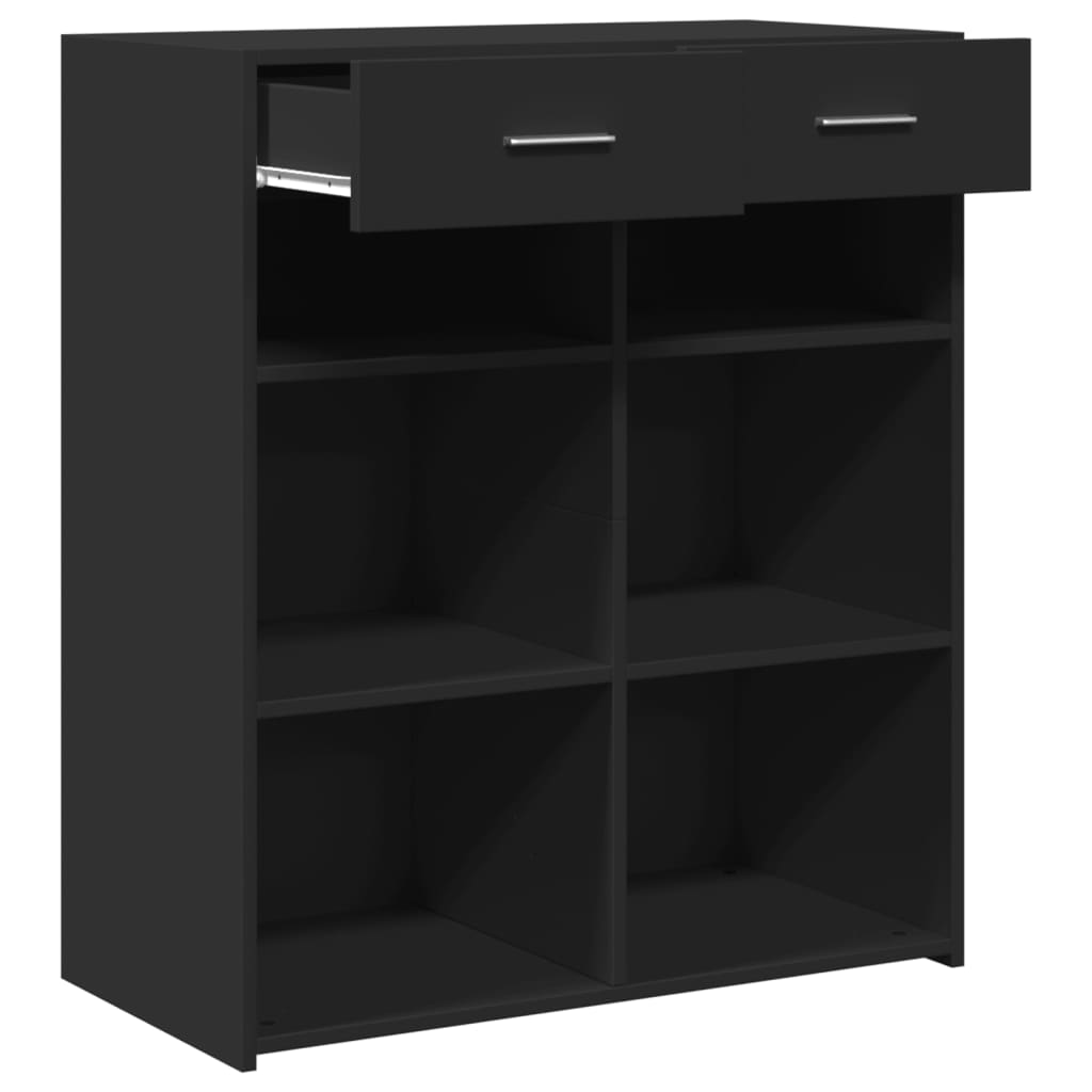 Komoda crna 80x42,5x93 cm od konstruiranog drva