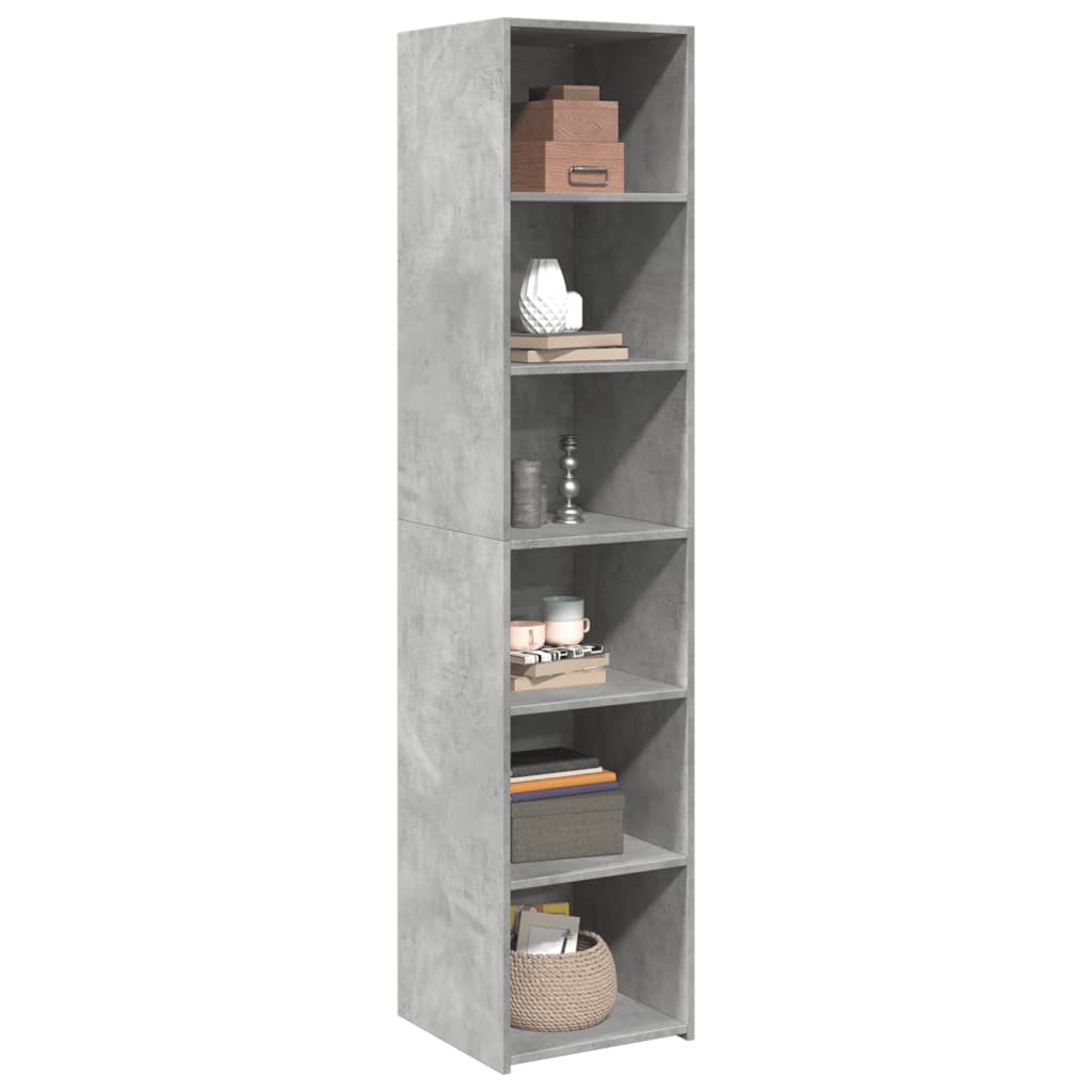 Visoka komoda siva boja betona 40x41x185 cm konstruirano drvo