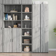 Visoka komoda siva boja hrasta 40x41x185 cm konstruirano drvo