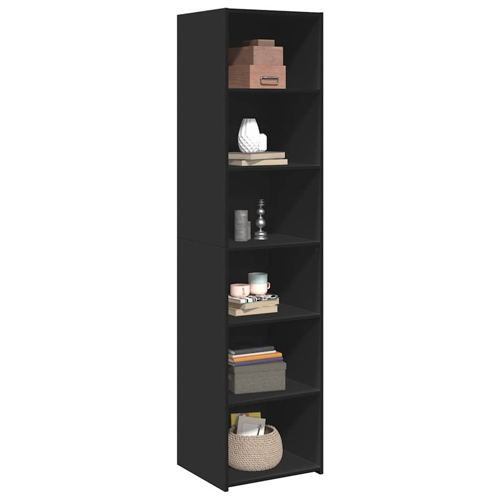 Visoka komoda crna 45 x 41 x 185 cm od konstruiranog drva