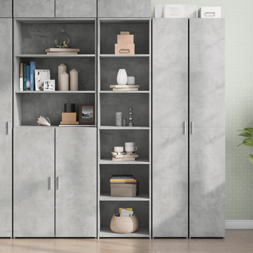 Visoka komoda siva boja betona 45x41x185 cm konstruirano drvo