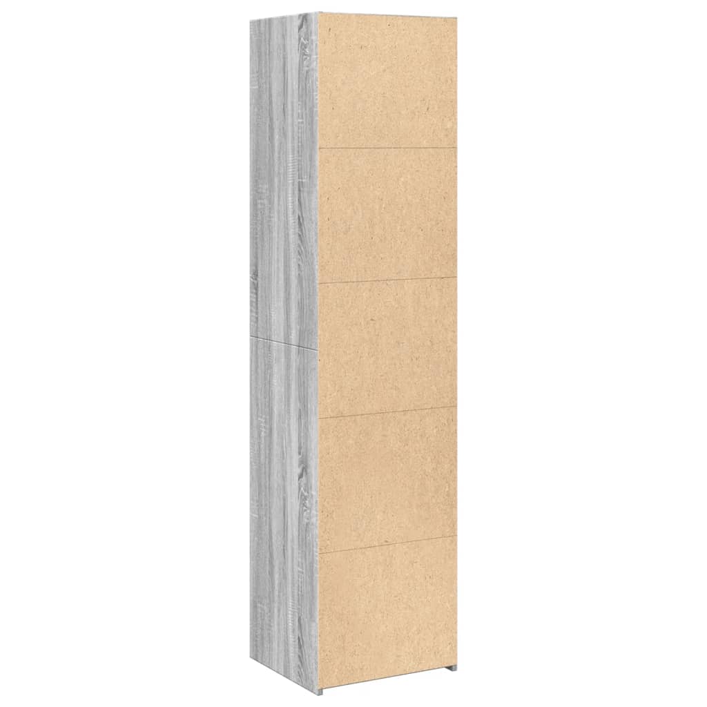 Visoka komoda siva boja hrasta 45x41x185 cm konstruirano drvo